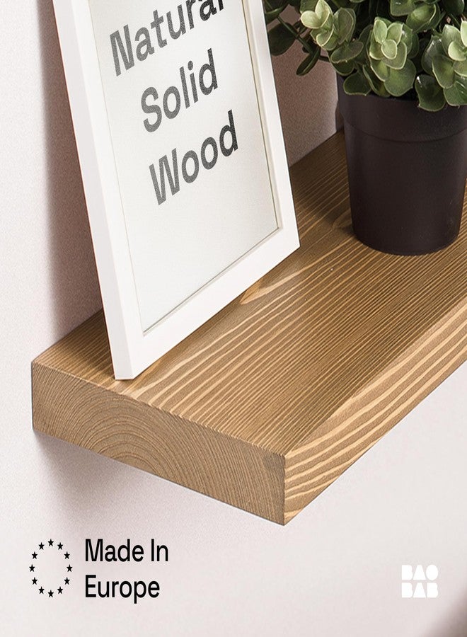 BAOBAB WORKSHOP Natural Wood Floating Shelves for Wall 24 inch - Floating Wall Shelves for Kitchen Bedroom - Wooden Bathroom Shelves - Oak Floating Shelf - 24 x 6.7 Inch, Set of 2 - Image 5